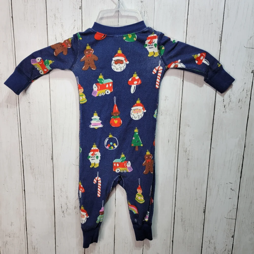 Hanna Andersson Infant Organic Cotton Holiday Sleeper Size 70 / 6-12M Zip Front.